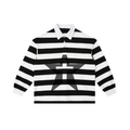 White & Black Stripe Polo Shirt