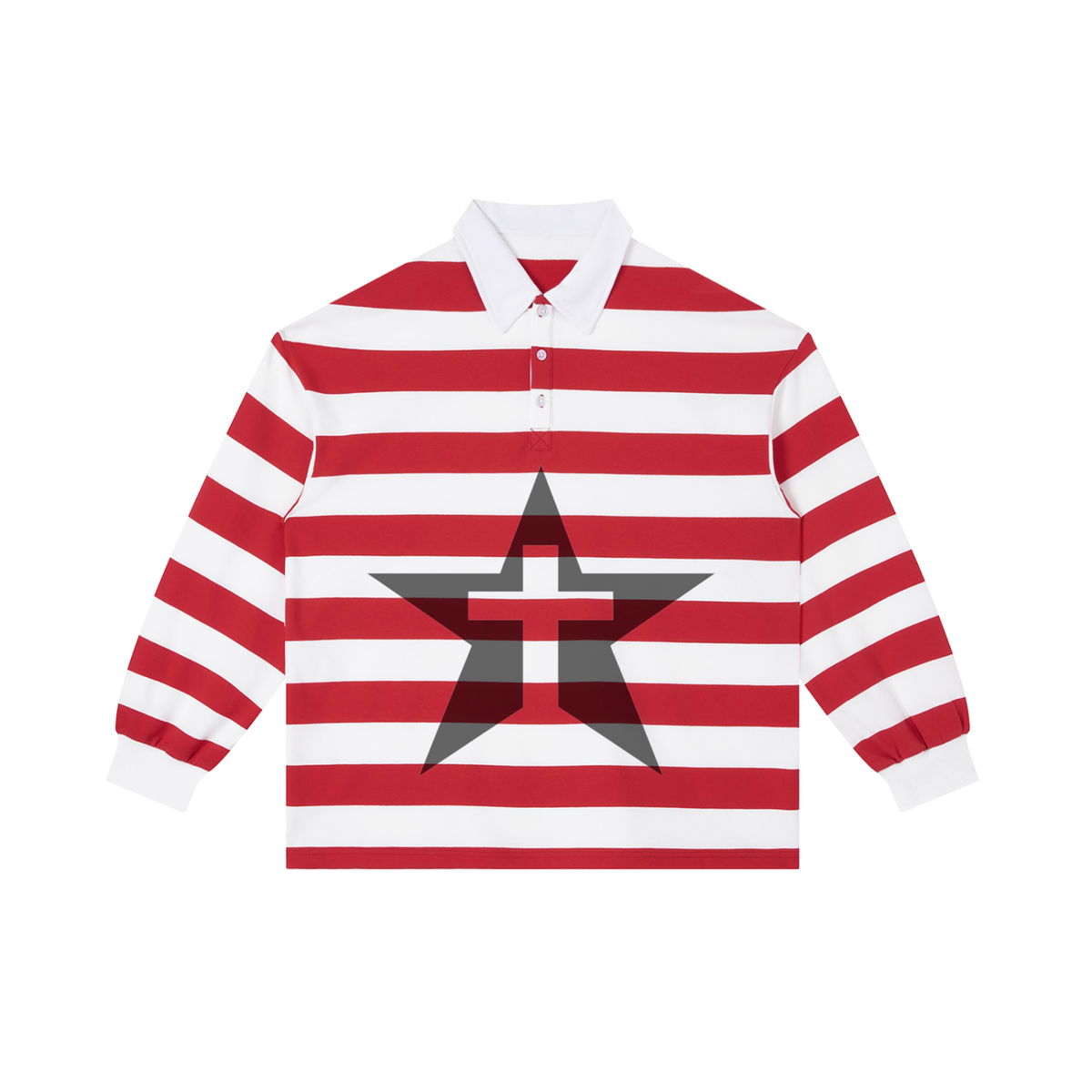 White & Red Stripe Polo Shirt