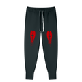 Black & Red Tapered Leg Drawstring Joggers