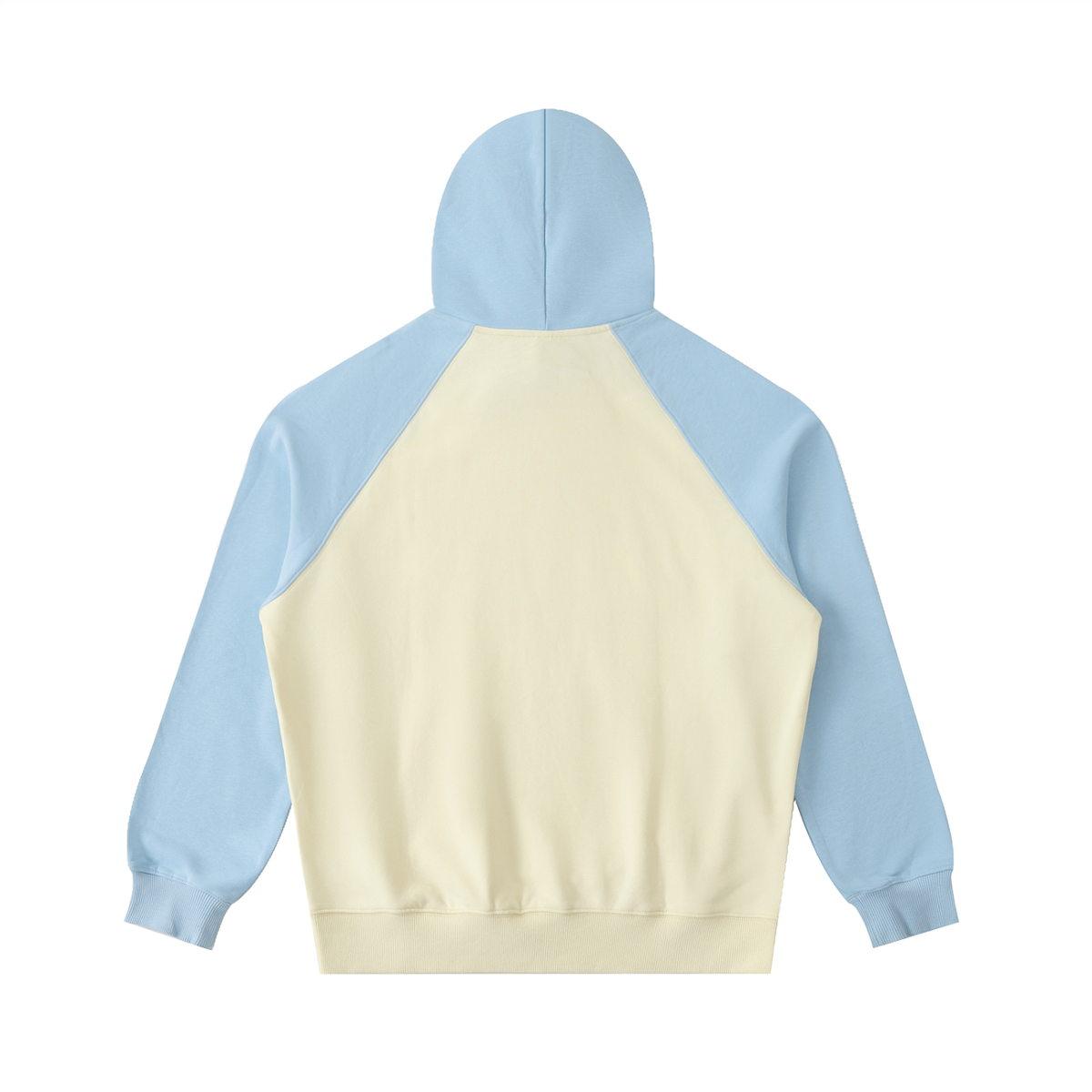 White & Sky Blue Sleeve Hoodie