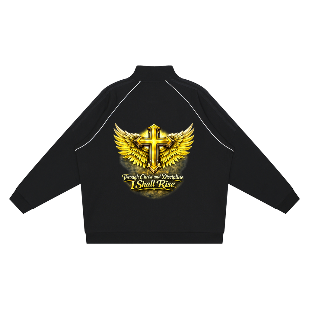 Reflection Striped Raglan Sleeve  Jacket