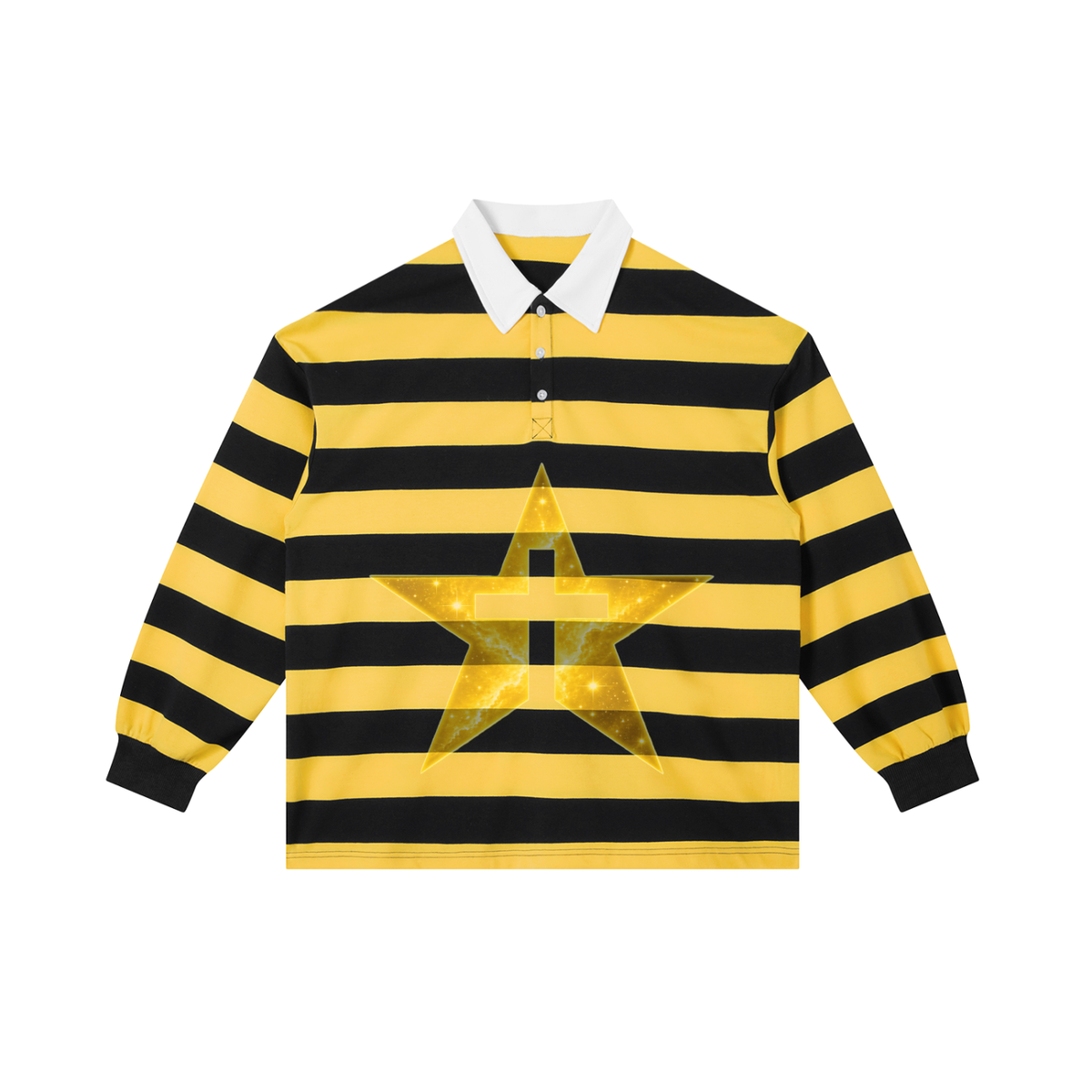 Yellow & Black Stripe Polo Shirt