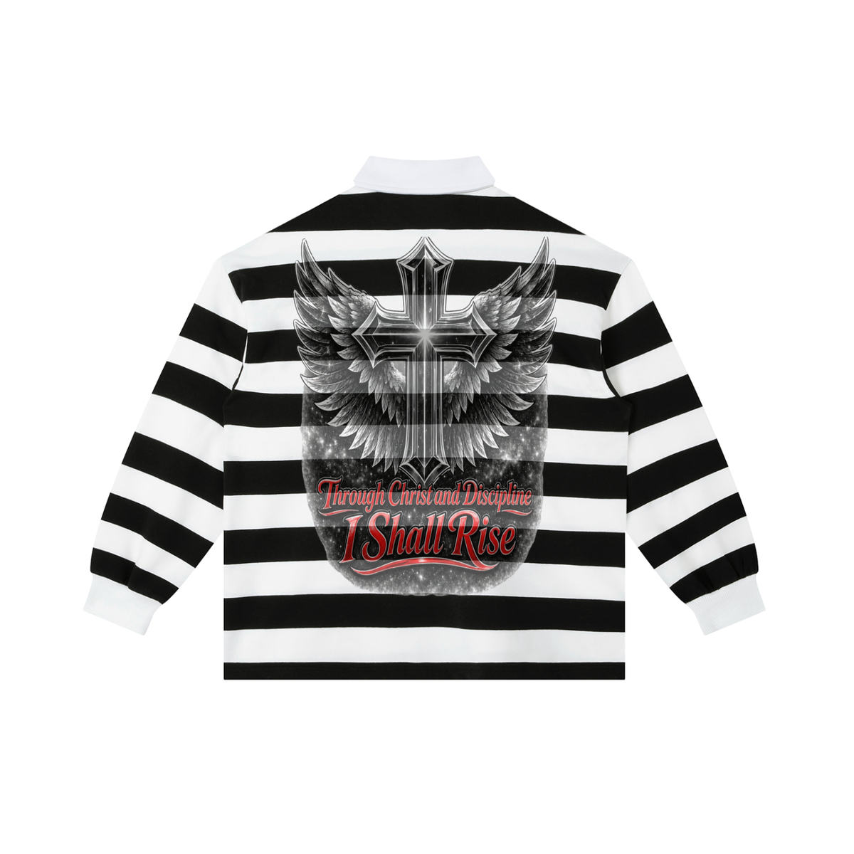 White & Black Stripe Polo Shirt