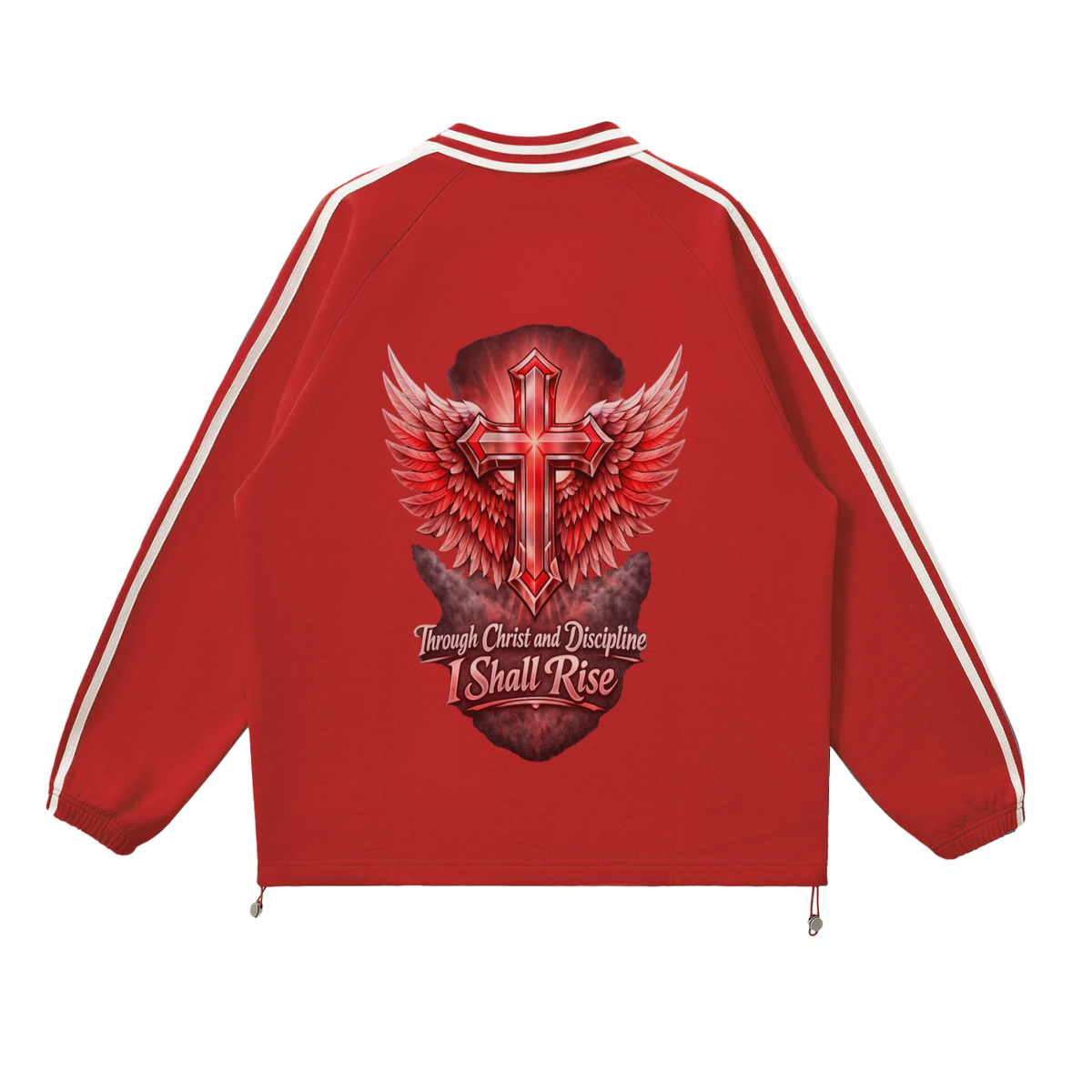 Red & White Collar Sweatshirt