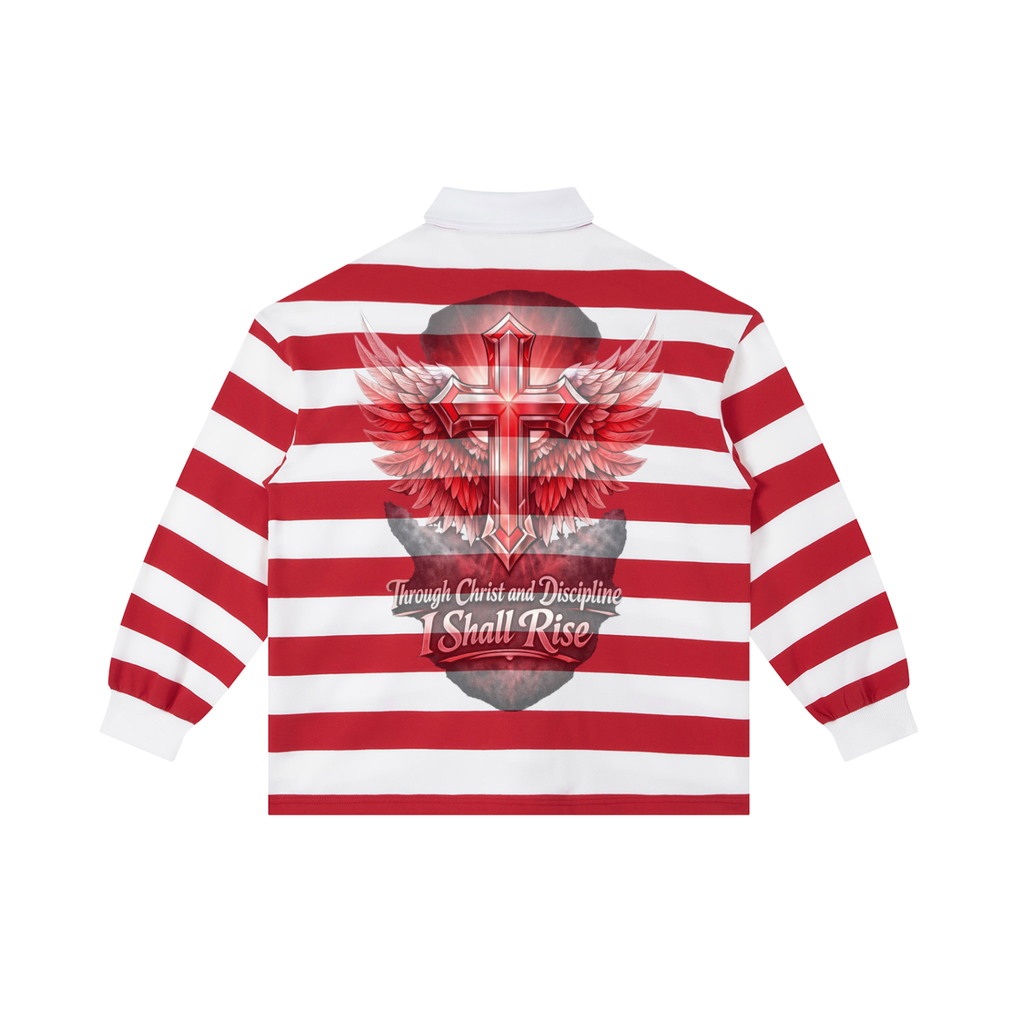 White & Red Stripe Polo Shirt