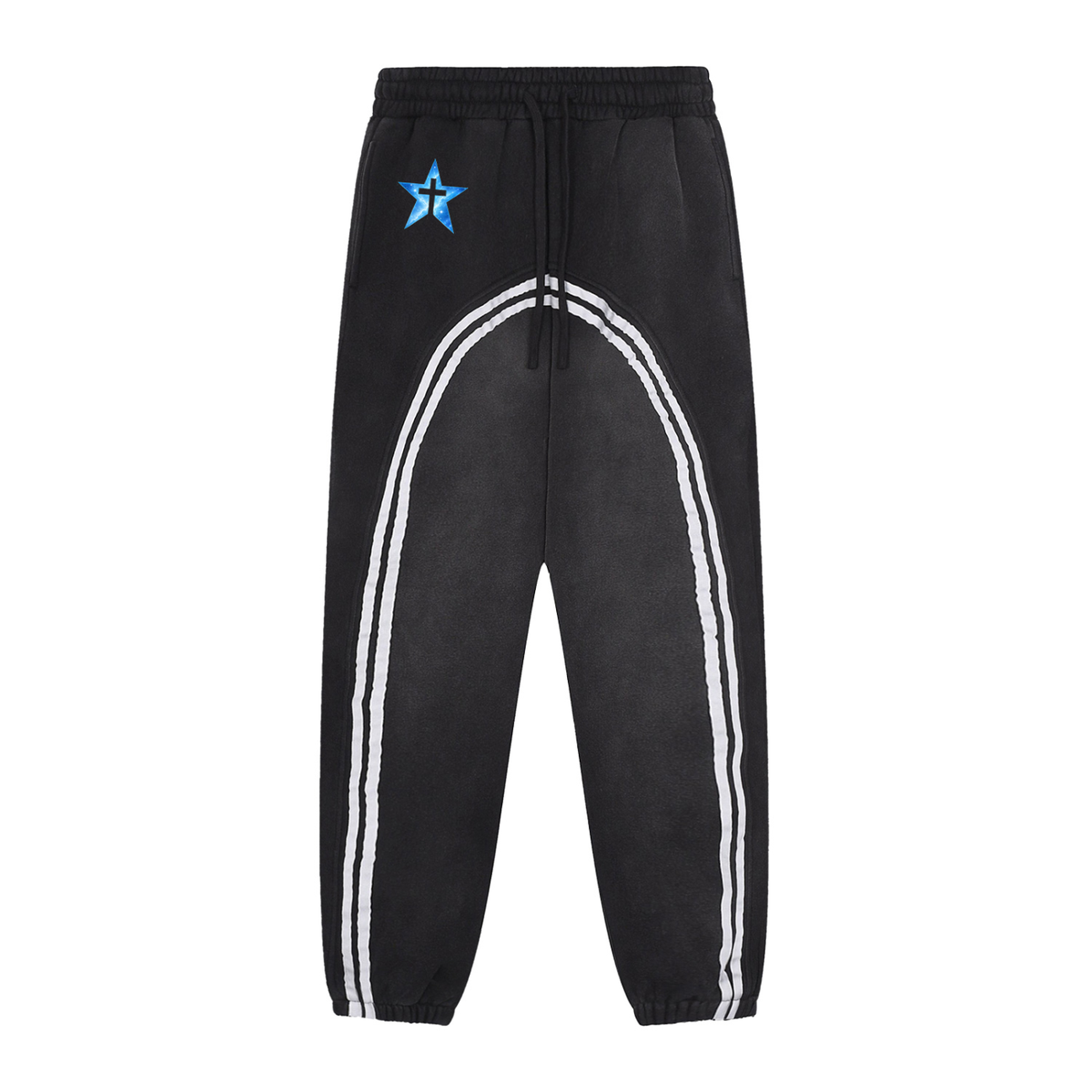 Black Fleece Jogged Sweatpants